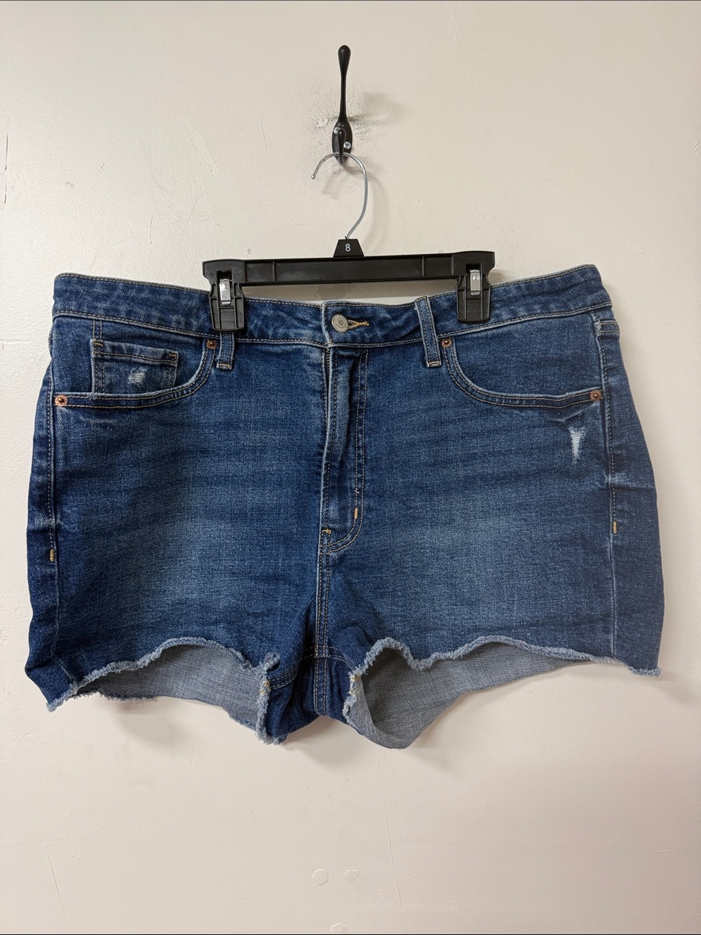 Old Navy Blue Denim Frayed Hem Jean Shorts